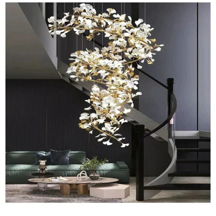 Luxury Ceramic Ginkgo Chandelier - Image 11