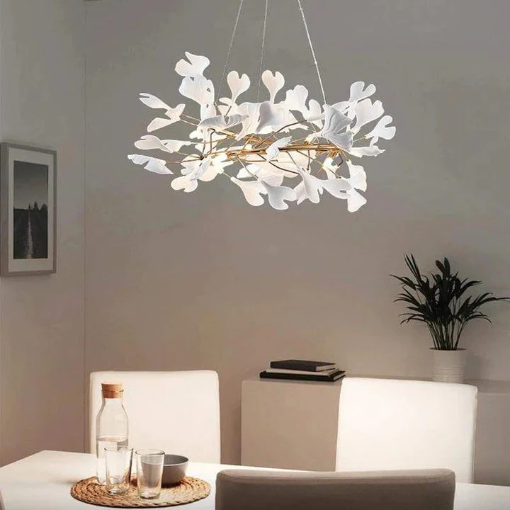 Luxury Ceramic Ginkgo Round Chandelier - Image 4