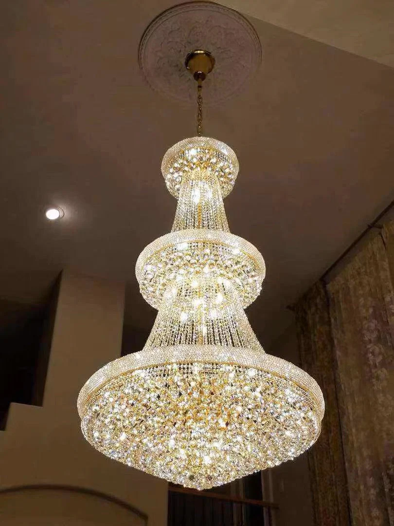 Luxury French Empire Chandelier for Villa Hall Ceiling Three-layers Crystal Light for Hotel Lobby - Image 17