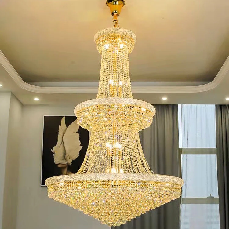 Luxury French Empire Chandelier for Villa Hall Ceiling Three-layers Crystal Light for Hotel Lobby - Image 21