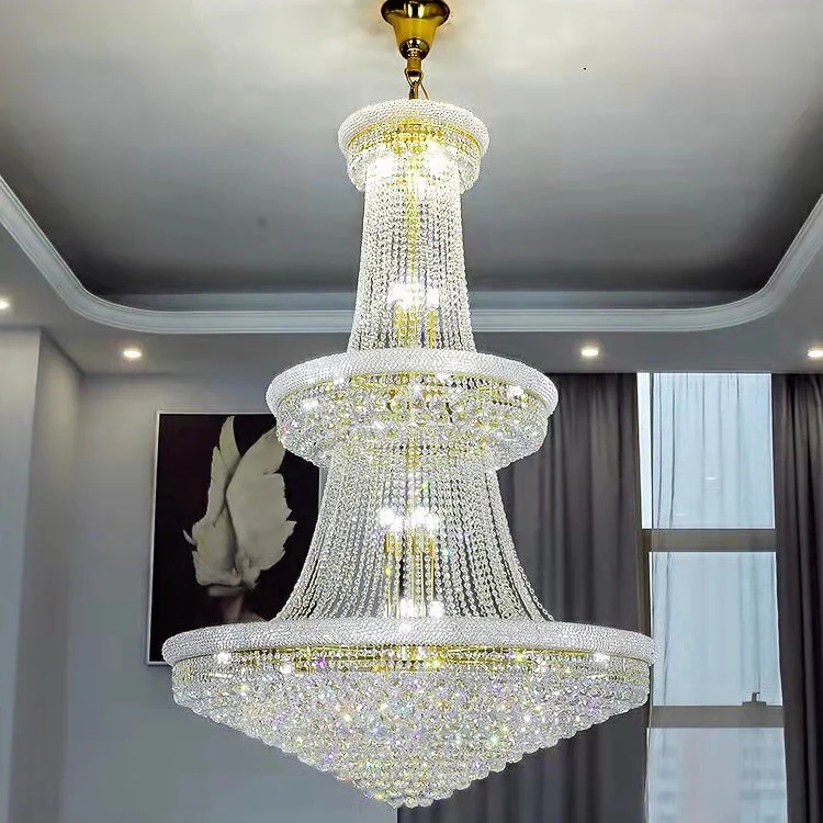 Luxury French Empire Chandelier for Villa Hall Ceiling Three-layers Crystal Light for Hotel Lobby - Image 22