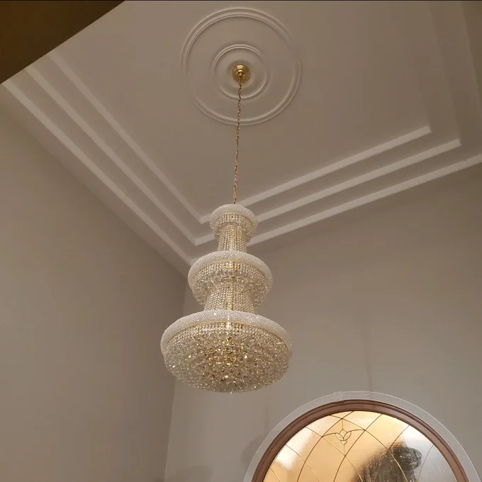 Luxury French Empire Chandelier for Villa Hall Ceiling Three-layers Crystal Light for Hotel Lobby - Image 6