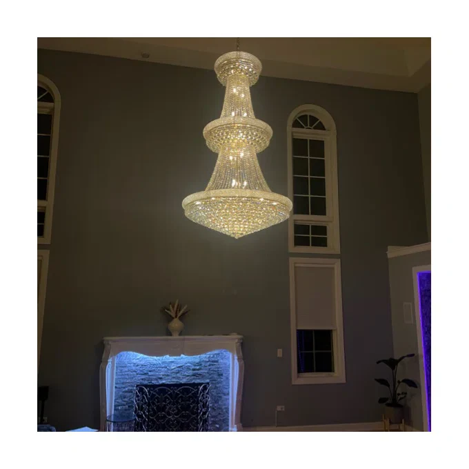 Luxury French Empire Chandelier for Villa Hall Ceiling Three-layers Crystal Light for Hotel Lobby - Image 7