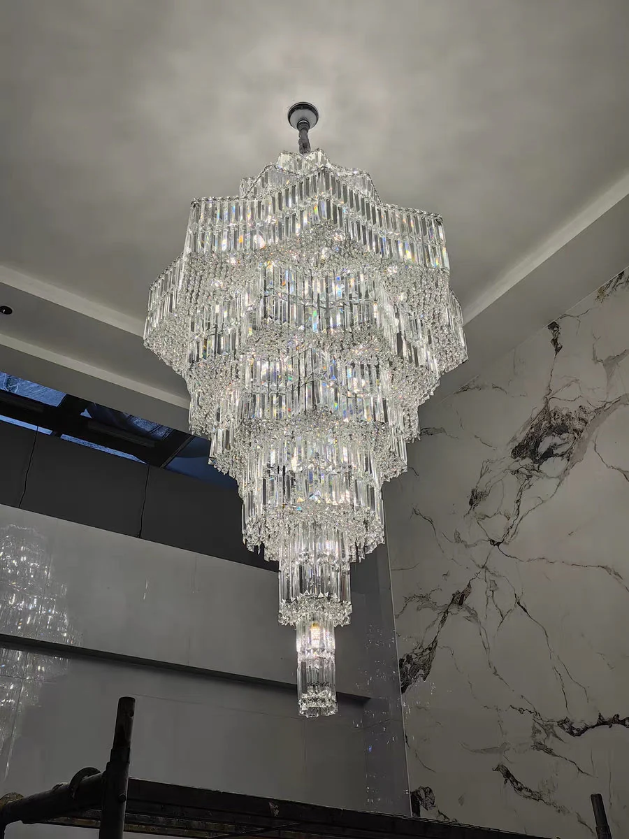 Luxury Extra Large Plaza Multi-Tier Crystal Chandelier For Hotel Hall / 2 Story Foyer / High Ceiling Living Room - Image 5