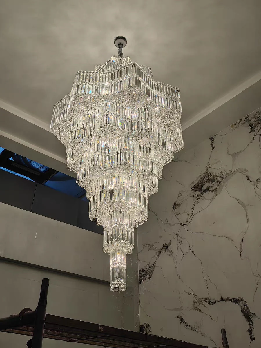 Luxury Extra Large Plaza Multi-Tier Crystal Chandelier For Hotel Hall / 2 Story Foyer / High Ceiling Living Room - Image 6