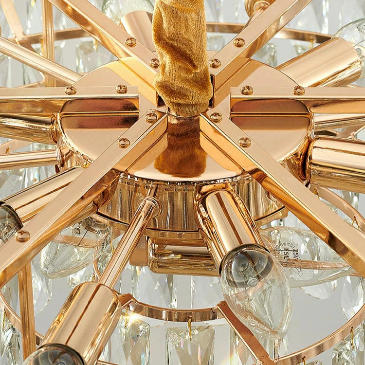 Smoke Gray Crystal Chandelier Flush Mounted Ceiling Light Fitxture Set for Dining Room/Living Room - Image 24