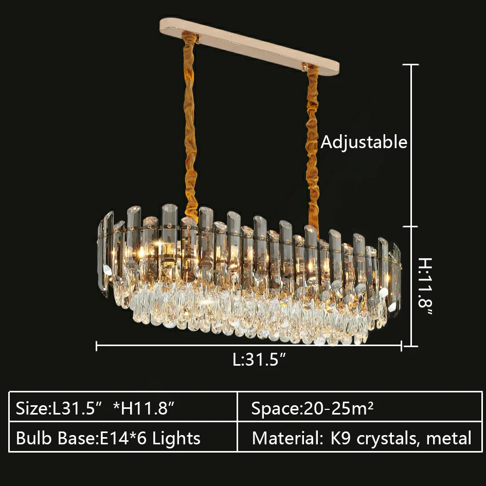 Smoke Gray Crystal Chandelier Flush Mounted Ceiling Light Fitxture Set for Dining Room/Living Room - Image 25