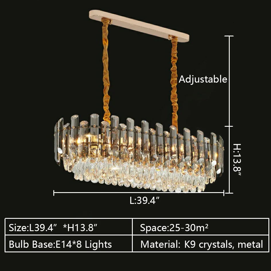 Smoke Gray Crystal Chandelier Flush Mounted Ceiling Light Fitxture Set for Dining Room/Living Room - Image 26