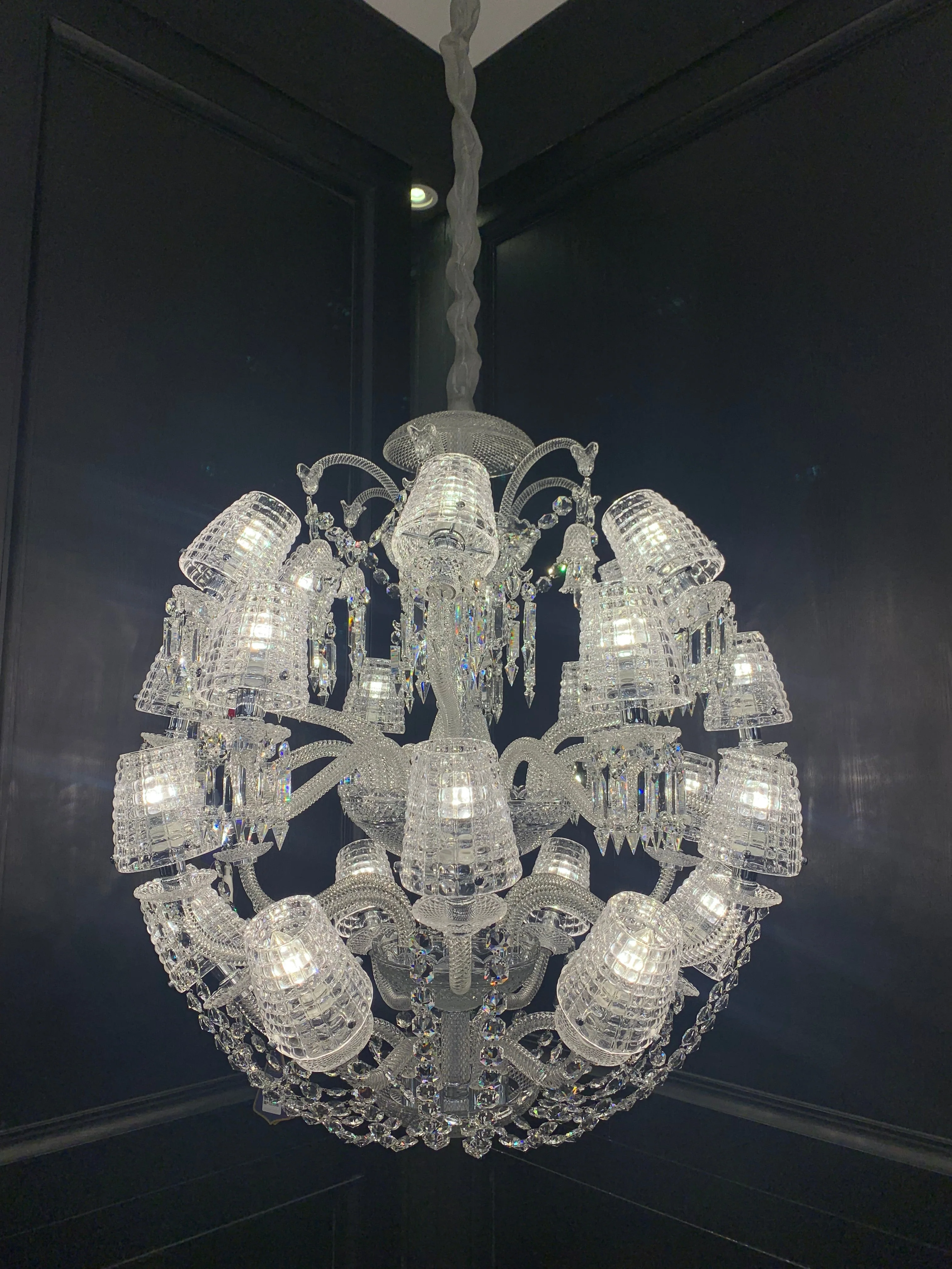 Luxury Globe Crystal Chandelier With Fabric/Crystal Glass Lampshades - Image 12