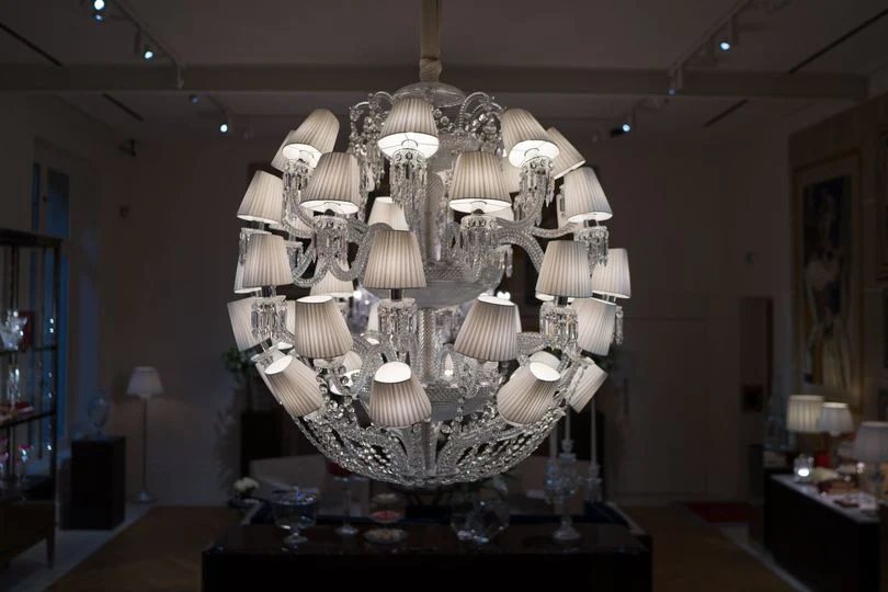 Luxury Globe Crystal Chandelier With Fabric/Crystal Glass Lampshades - Image 8