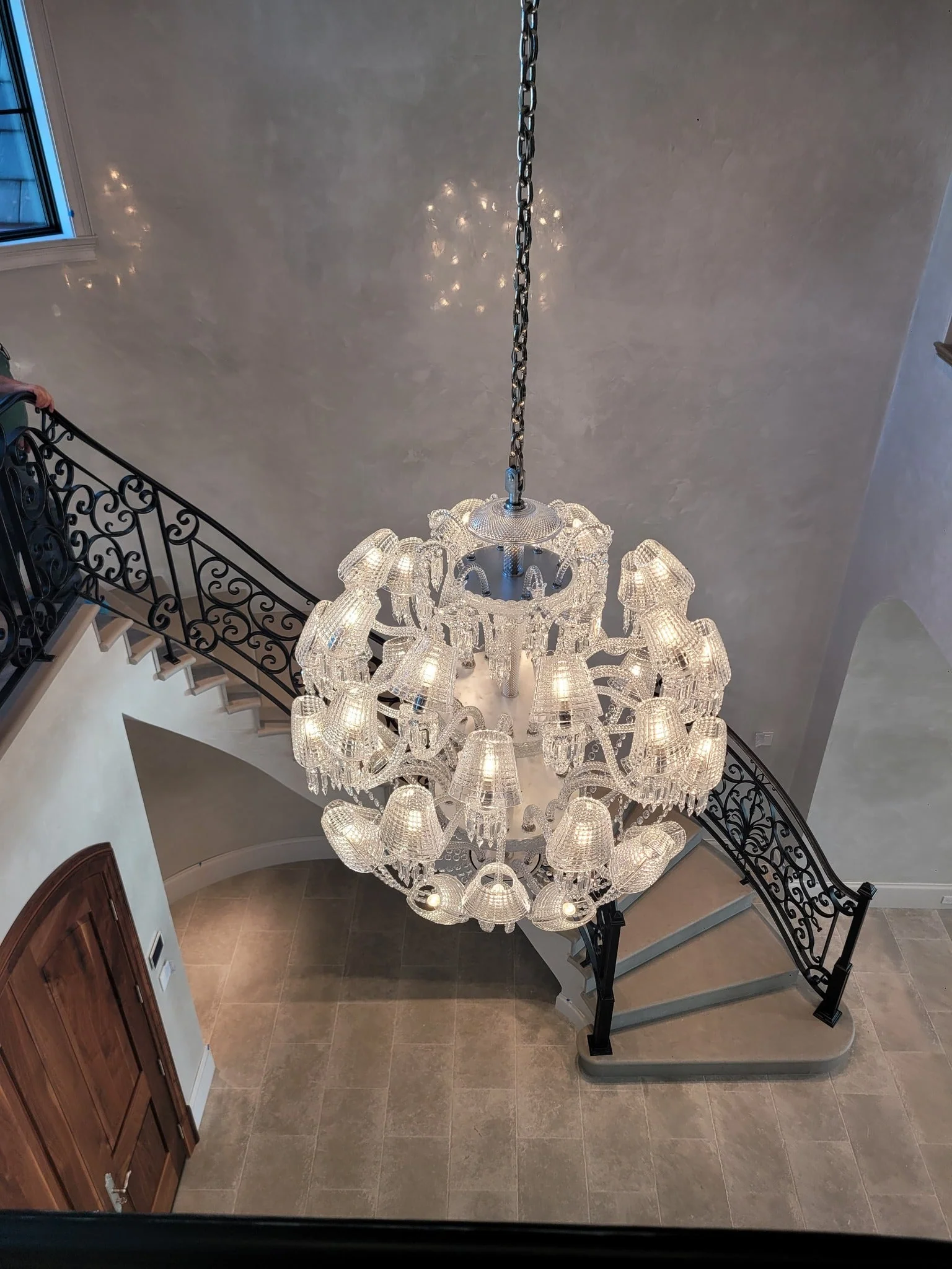 Luxury Globe Crystal Chandelier With Fabric/Crystal Glass Lampshades - Image 9