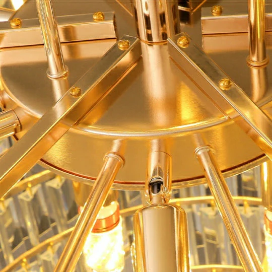 Luxury Hotel Hallway Ceiling Lighting Fixture Large Round Crystal Chandelier For Foyer Living Room Staircase - Image 13