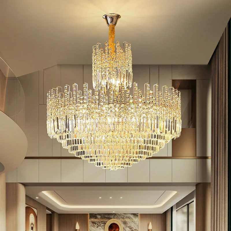 Luxury Hotel Hallway Ceiling Lighting Fixture Large Round Crystal Chandelier For Foyer Living Room Staircase - Image 3