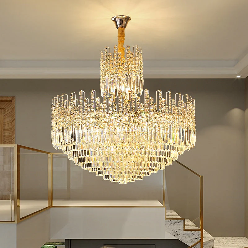 Luxury Hotel Hallway Ceiling Lighting Fixture Large Round Crystal Chandelier For Foyer Living Room Staircase - Image 4