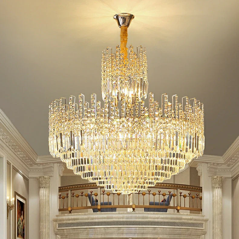 Luxury Hotel Hallway Ceiling Lighting Fixture Large Round Crystal Chandelier For Foyer Living Room Staircase - Image 5