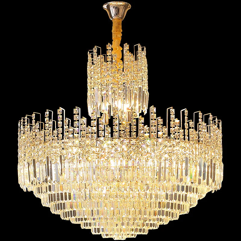 Luxury Hotel Hallway Ceiling Lighting Fixture Large Round Crystal Chandelier For Foyer Living Room Staircase - Image 6
