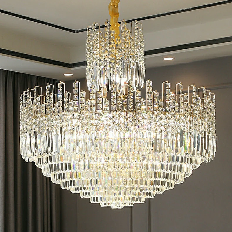 Luxury Hotel Hallway Ceiling Lighting Fixture Large Round Crystal Chandelier For Foyer Living Room Staircase - Image 7
