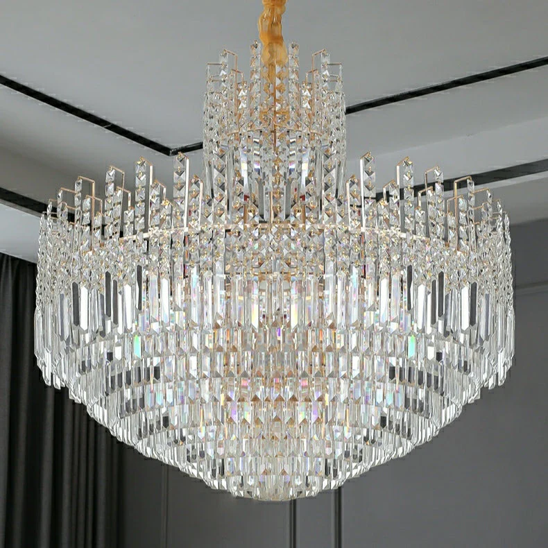 Luxury Hotel Hallway Ceiling Lighting Fixture Large Round Crystal Chandelier For Foyer Living Room Staircase - Image 8