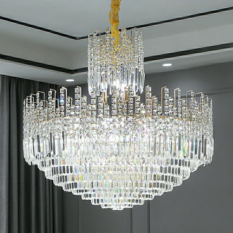 Luxury Hotel Hallway Ceiling Lighting Fixture Large Round Crystal Chandelier For Foyer Living Room Staircase - Image 9