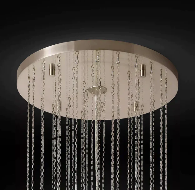 Luxury Italian Style Tubular Glass Chandelier With Chrome Finish - Image 14