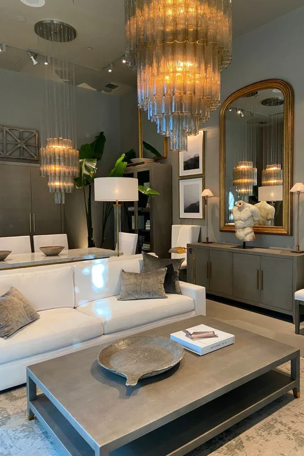 Luxury Italian Style Tubular Glass Chandelier With Chrome Finish - Image 3