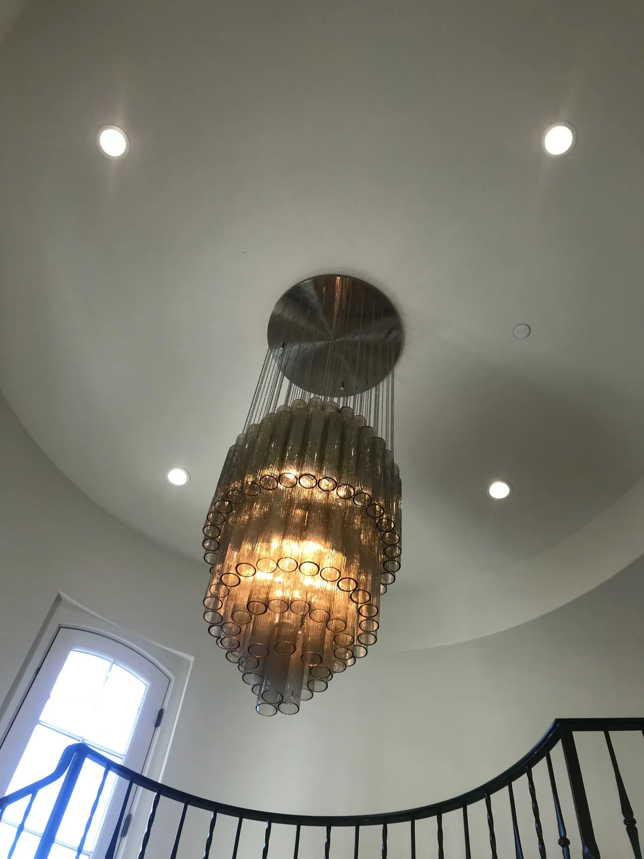 Luxury Italian Style Tubular Glass Chandelier With Chrome Finish - Image 7