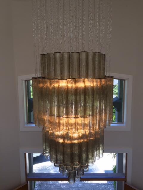 Luxury Italian Style Tubular Glass Chandelier With Chrome Finish - Image 8