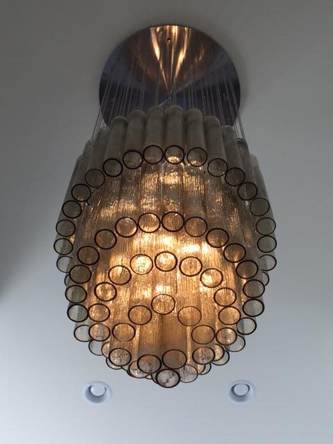 Luxury Italian Style Tubular Glass Chandelier With Chrome Finish - Image 9