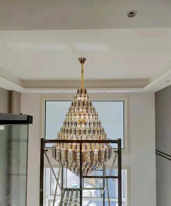Luxury Multi-tiered Honeycomb Crystal Chandelier for High-ceiling - Image 11