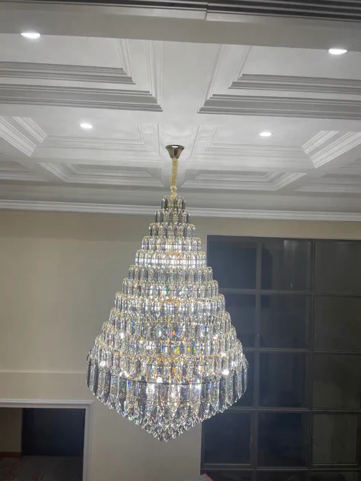 Luxury Multi-tiered Honeycomb Crystal Chandelier for High-ceiling - Image 12
