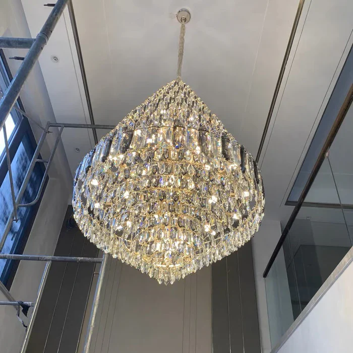 Luxury Multi-tiered Honeycomb Crystal Chandelier for High-ceiling - Image 15