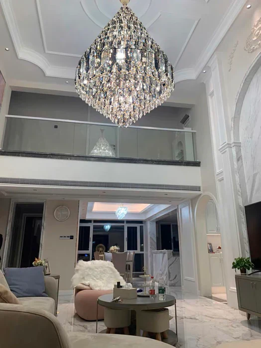 Luxury Multi-tiered Honeycomb Crystal Chandelier for High-ceiling - Image 16