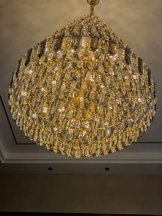 Luxury Multi-tiered Honeycomb Crystal Chandelier for High-ceiling - Image 17