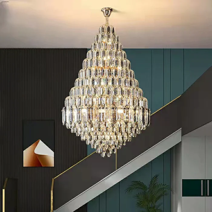 Luxury Multi-tiered Honeycomb Crystal Chandelier for High-ceiling - Image 4