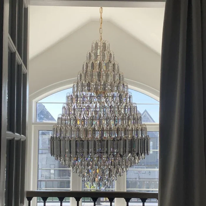 Luxury Multi-tiered Honeycomb Crystal Chandelier for High-ceiling - Image 6