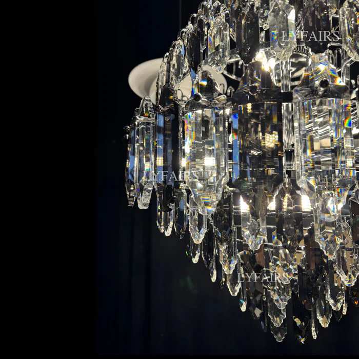 Luxury Multi-tiered Honeycomb Crystal Chandelier for High-ceiling - Image 8
