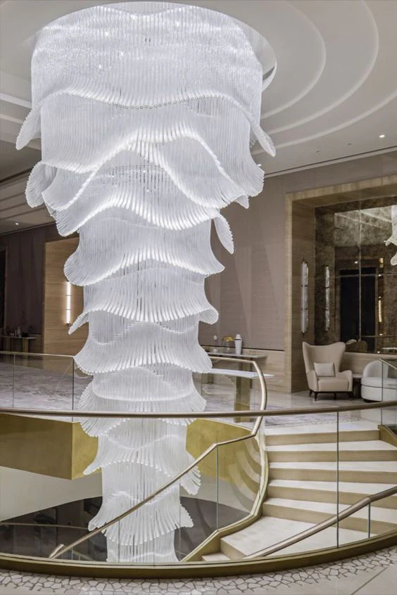 Luxury Palm Tree Glass Rods Chandelier for Hotel/Restaurant/Villa/Staircase - Image 4