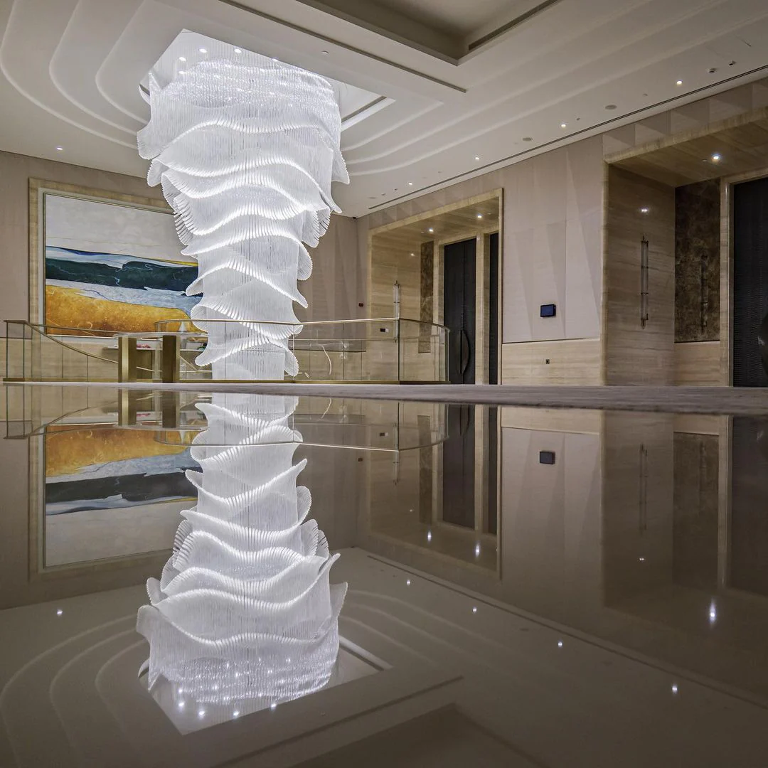 Luxury Palm Tree Glass Rods Chandelier for Hotel/Restaurant/Villa/Staircase - Image 7