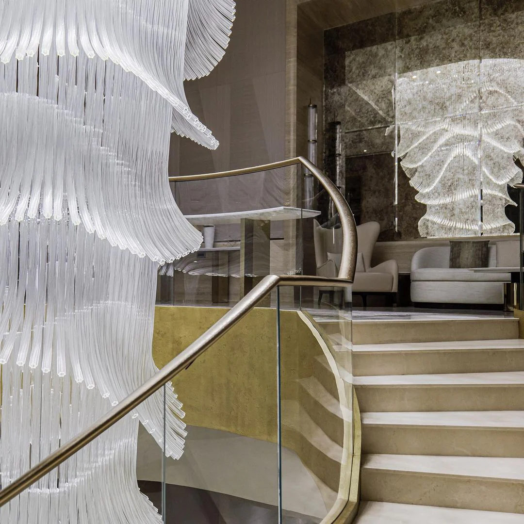 Luxury Palm Tree Glass Rods Chandelier for Hotel/Restaurant/Villa/Staircase - Image 8