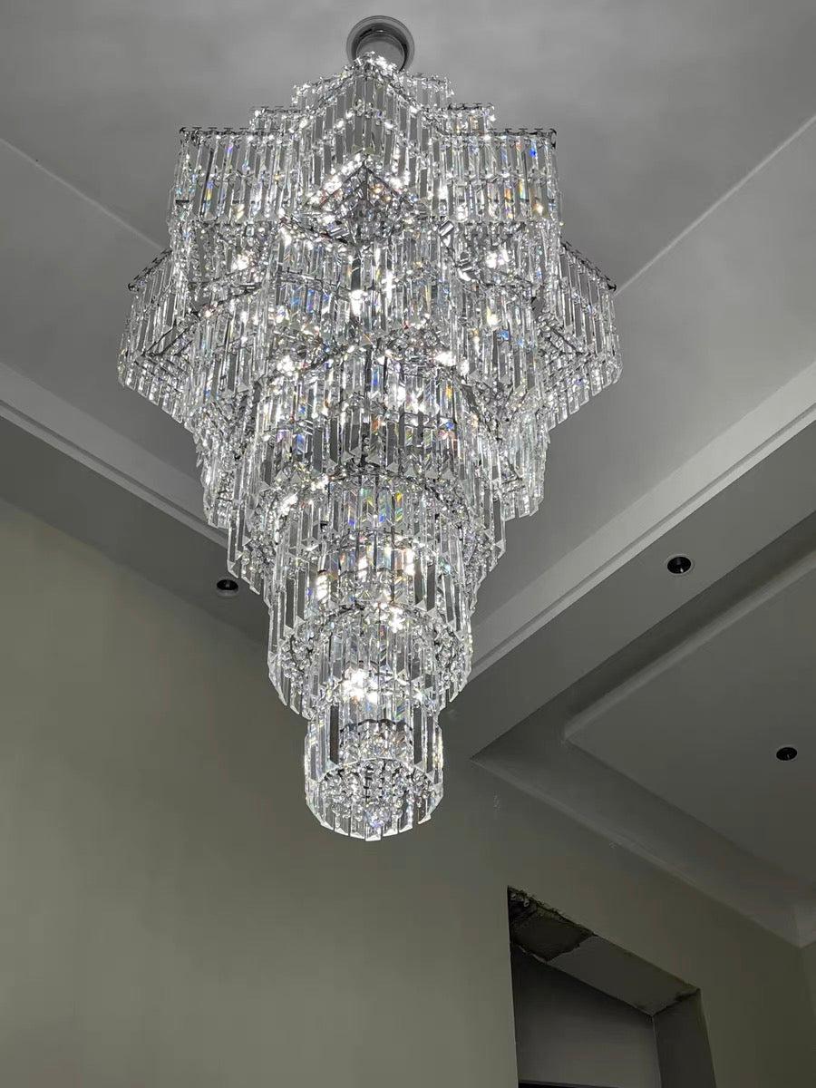 Luxury Plaza Multi-Tier Crystal Chandelier for High Ceilings/Hotel Hall / 2 Story Foyer - Image 2