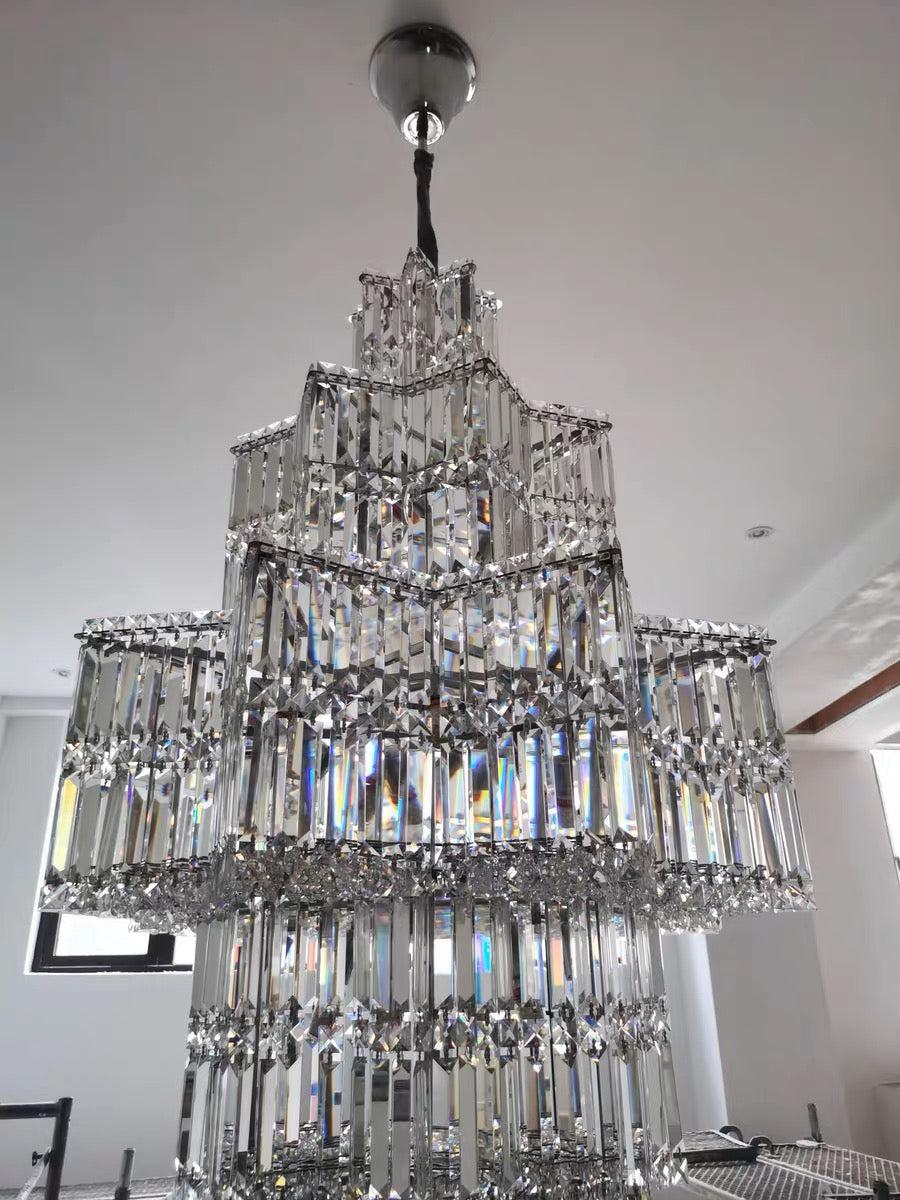 Luxury Plaza Multi-Tier Crystal Chandelier for High Ceilings/Hotel Hall / 2 Story Foyer - Image 3