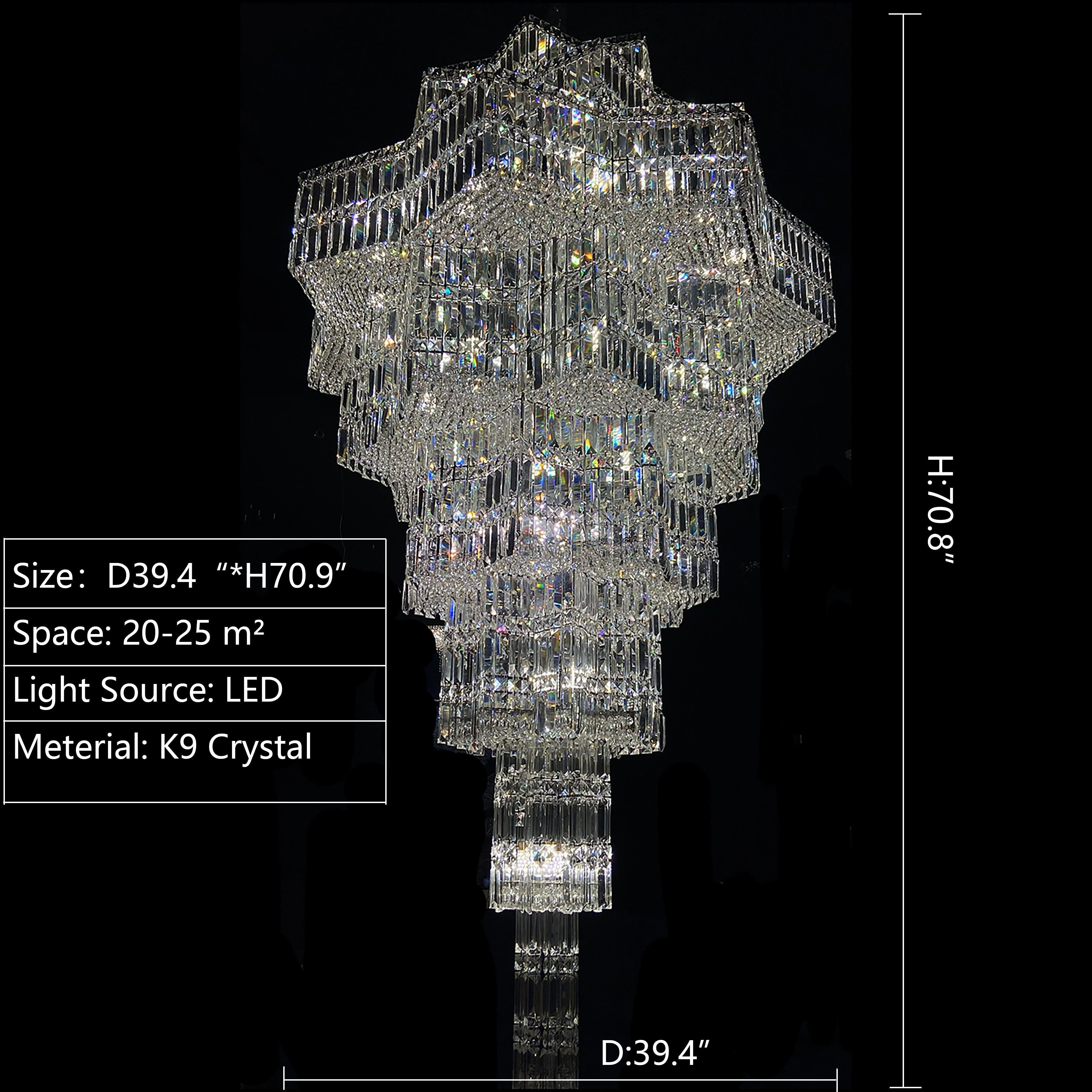 Luxury Plaza Multi-Tier Crystal Chandelier for High Ceilings/Hotel Hall / 2 Story Foyer - Image 4