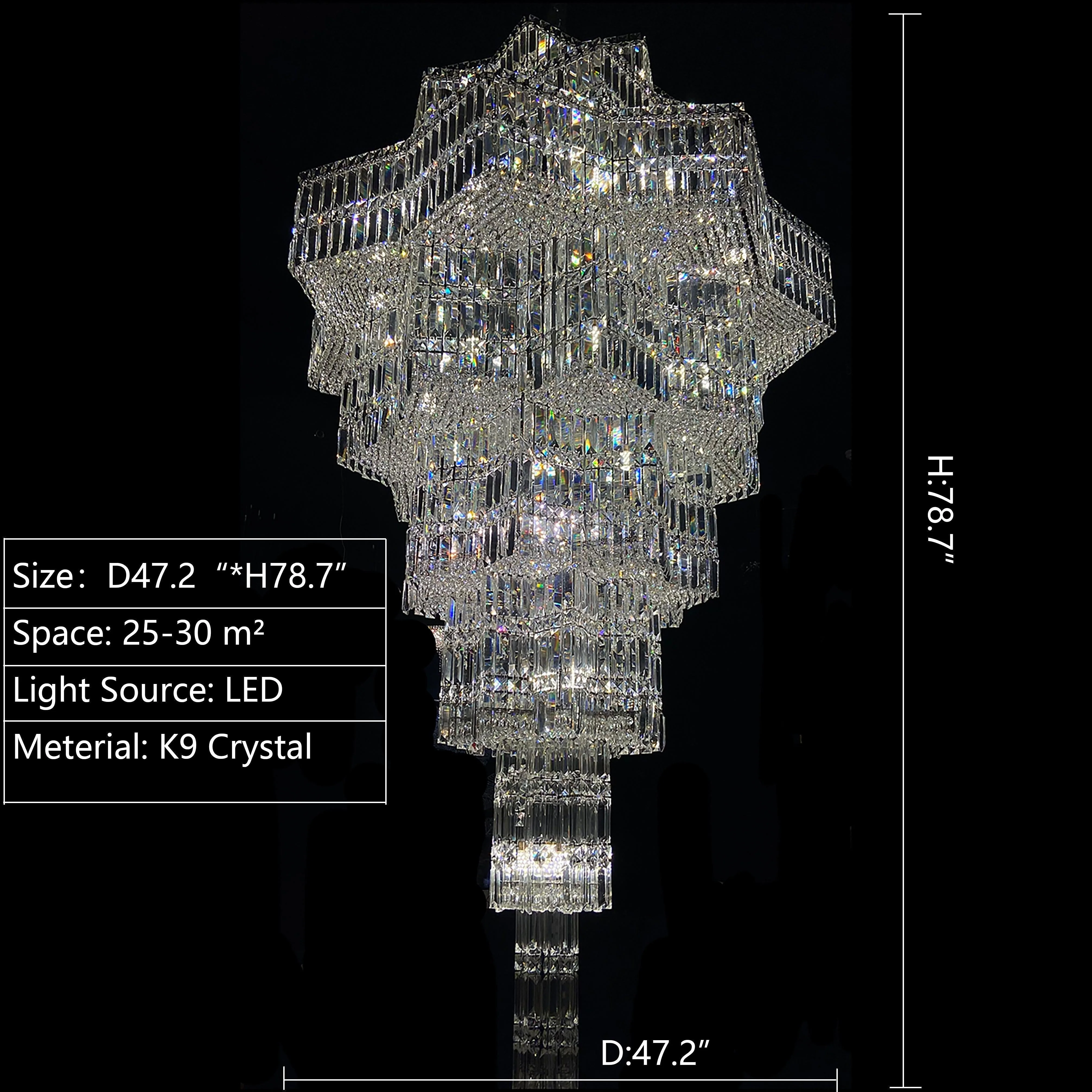 Luxury Plaza Multi-Tier Crystal Chandelier for High Ceilings/Hotel Hall / 2 Story Foyer - Image 5
