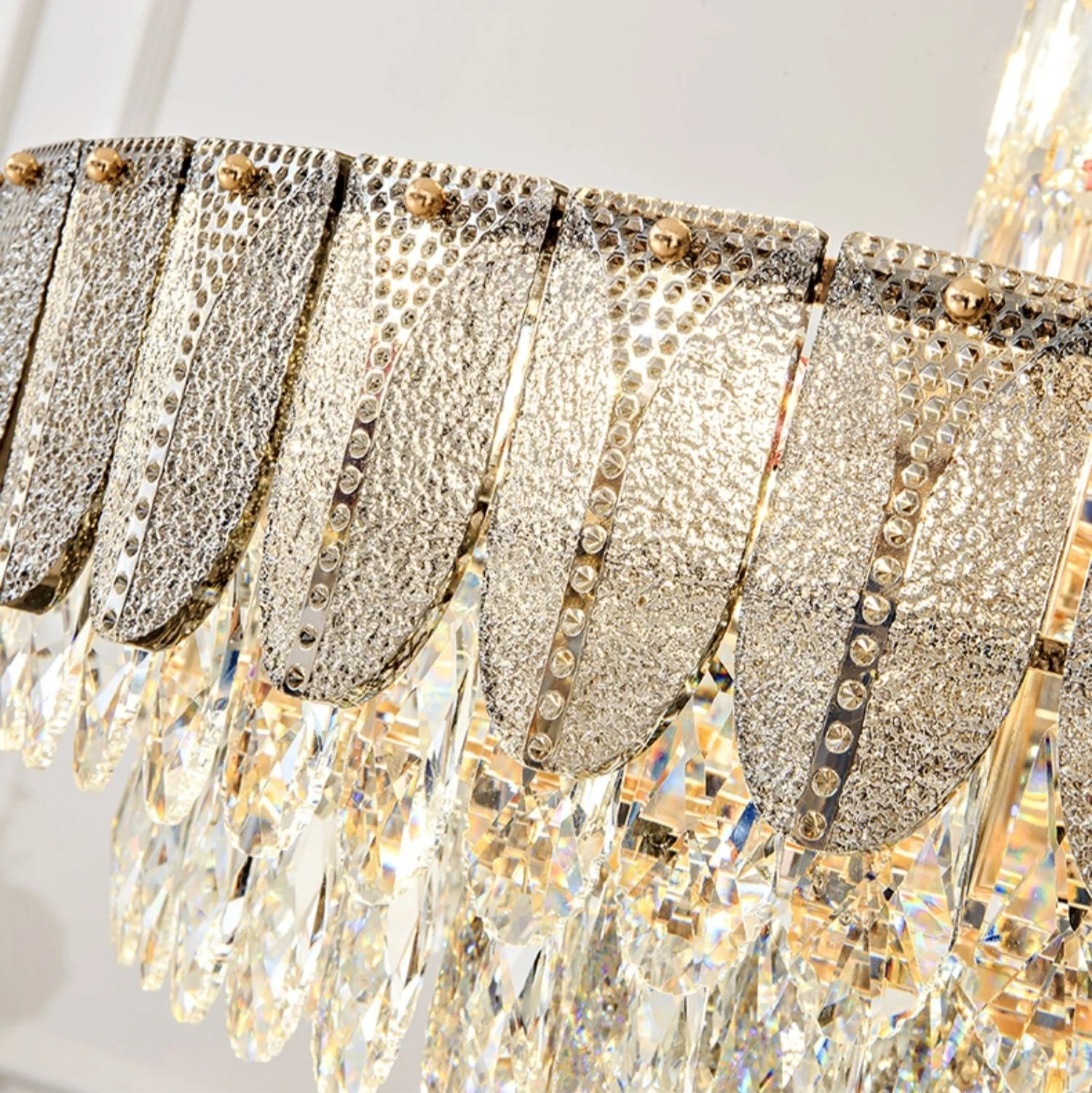 Restaurant/ Hotel Chandelier Foyer Duplex High Ceiling Light Fixture For Staircase/ Living Room In Gray/ Amber/ Blue Trimmed - Image 11