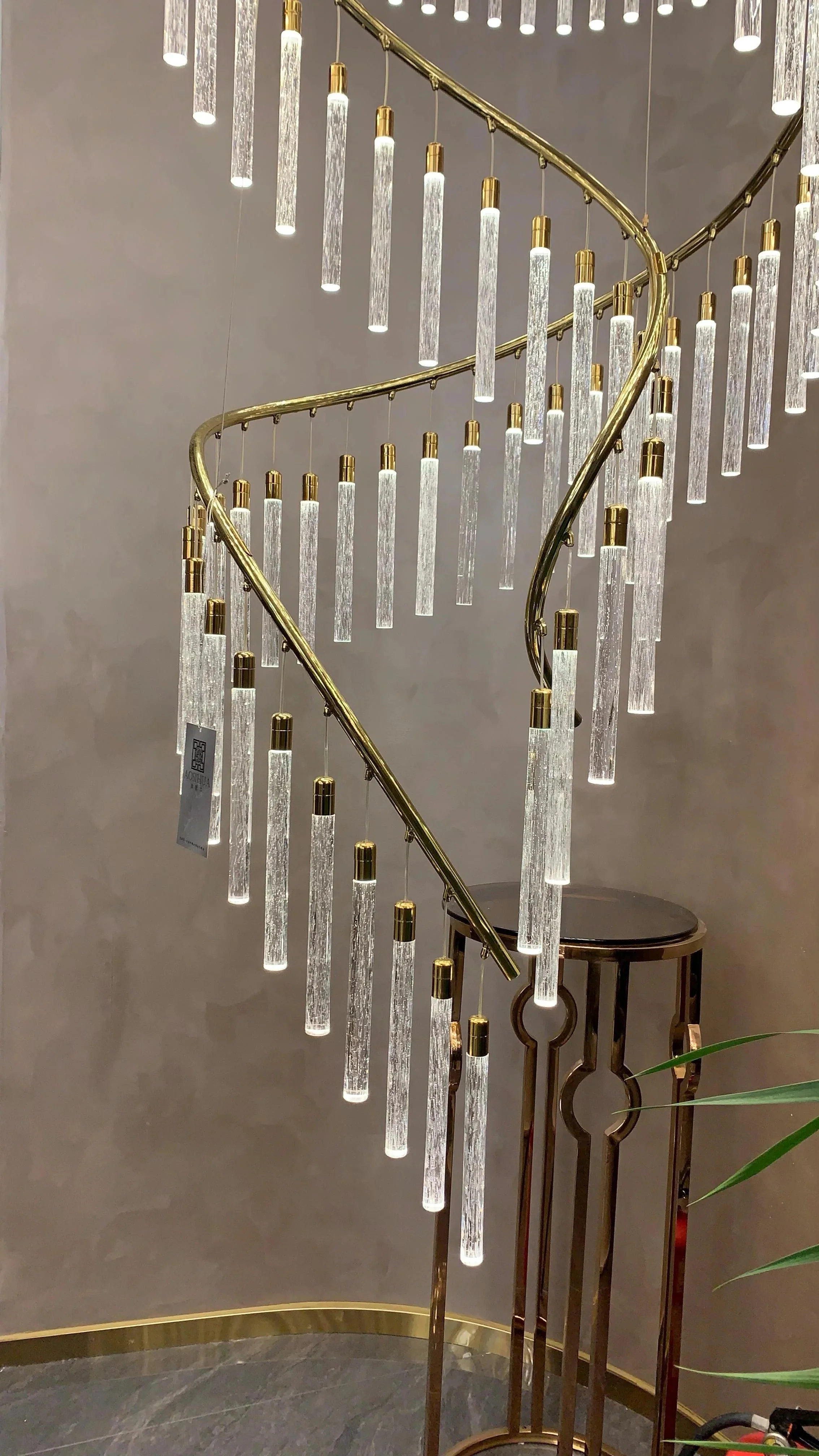 Luxury Spiral Bubble Crystal Stick Chandelier for Staircase/Foyer/High-ceiling - Image 2