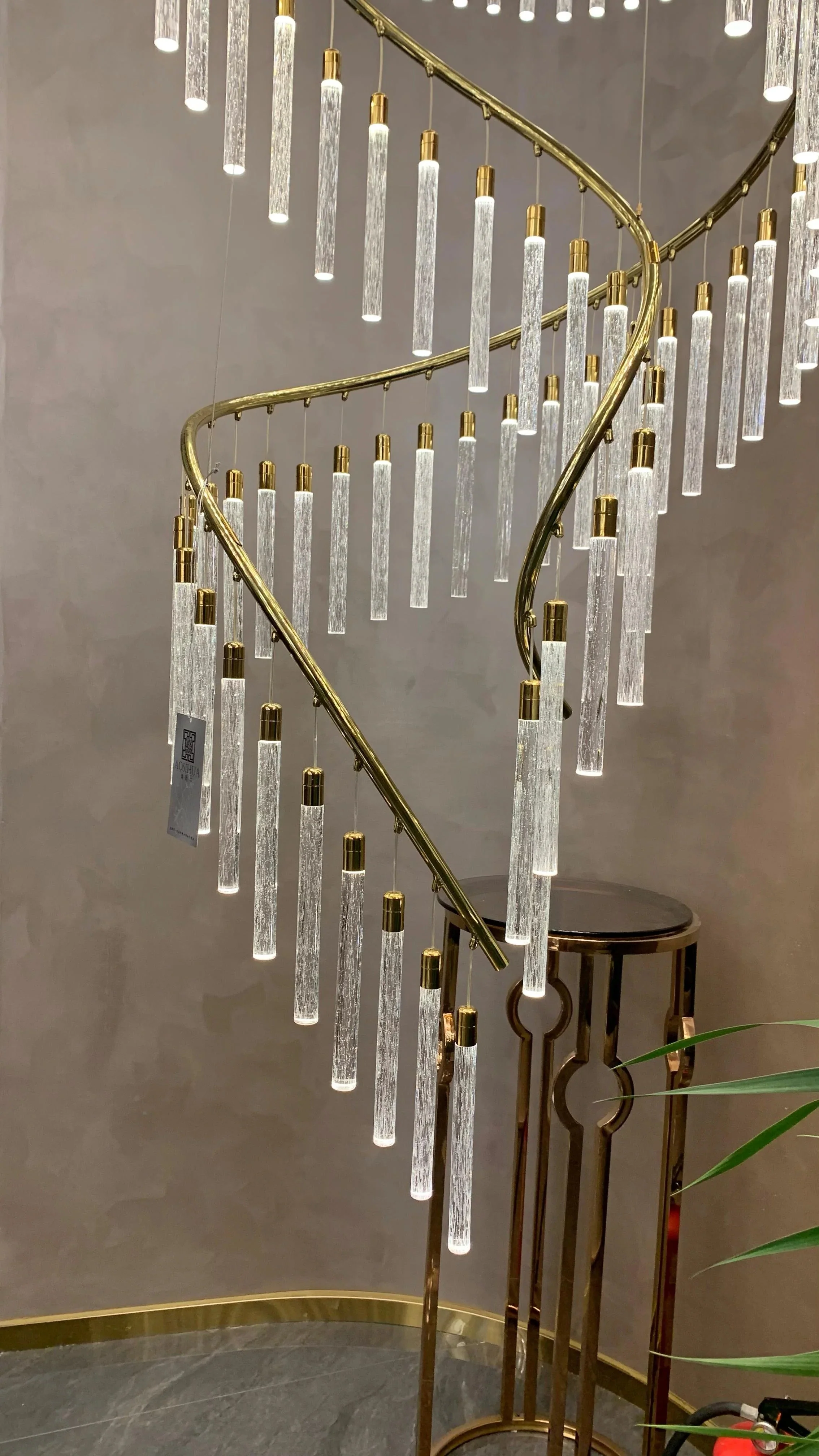Luxury Spiral Bubble Crystal Stick Chandelier for Staircase/Foyer/High-ceiling - Image 4