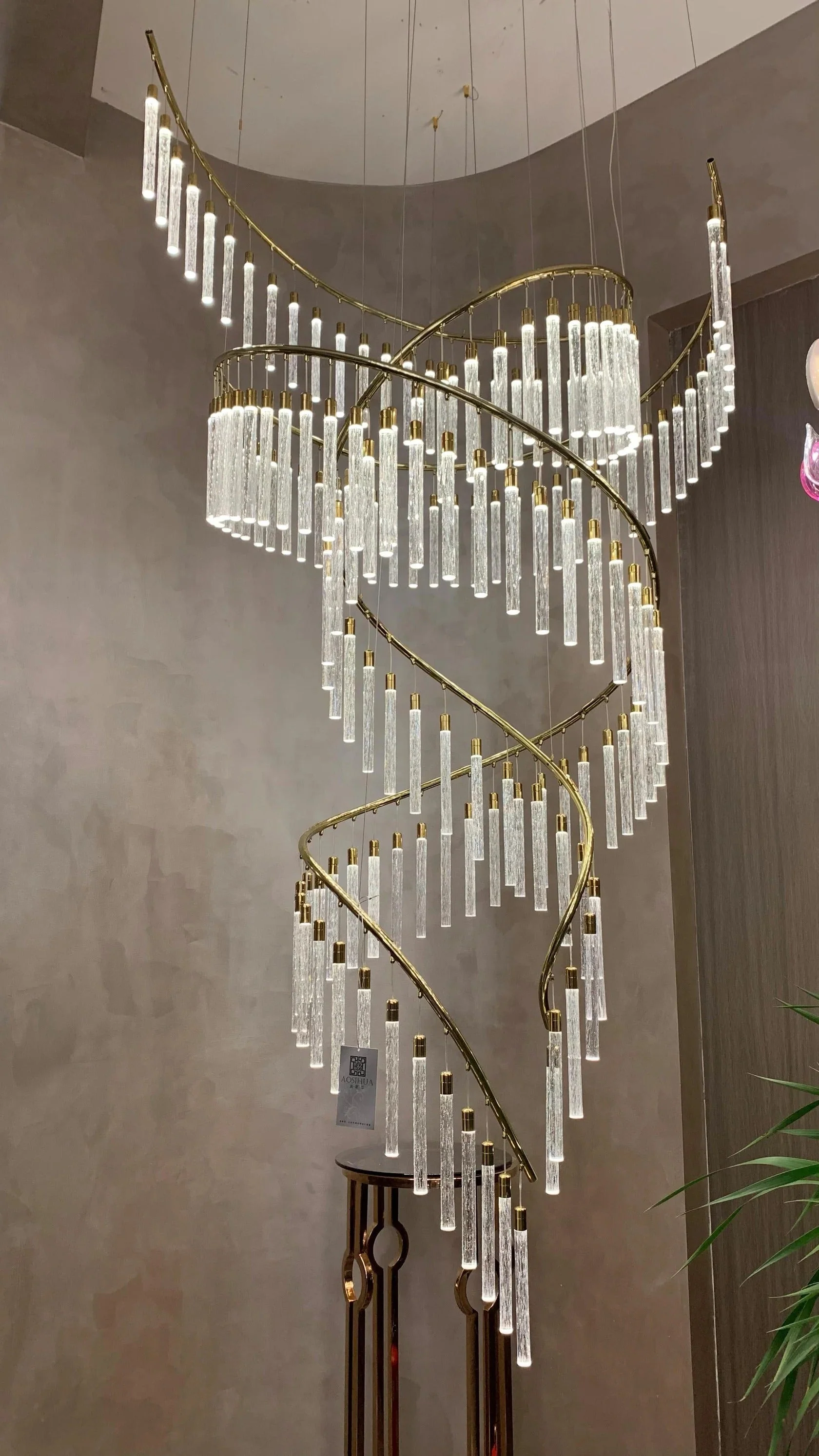Luxury Spiral Bubble Crystal Stick Chandelier for Staircase/Foyer/High-ceiling - Image 5