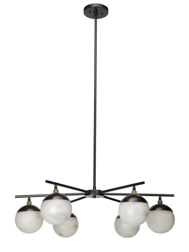 Maelis Alabaster 6 Light Chandelier for Bedroom, Living Room - Image 3