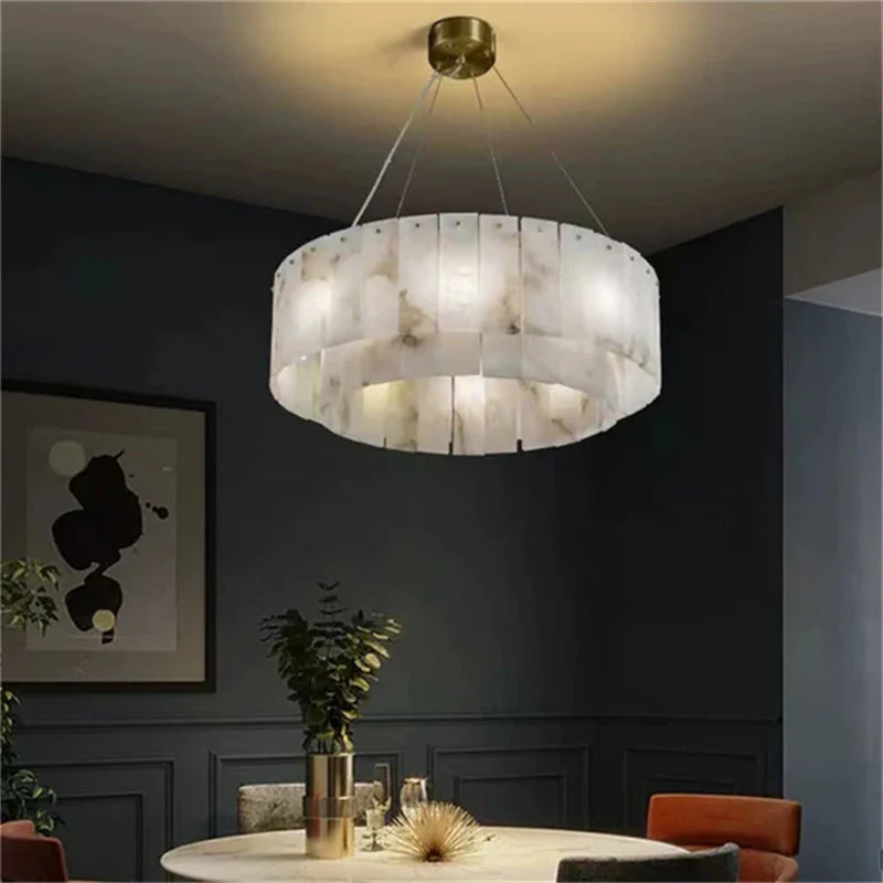 Mancy Alabaster 2-Tier Round Chandelier - Image 3