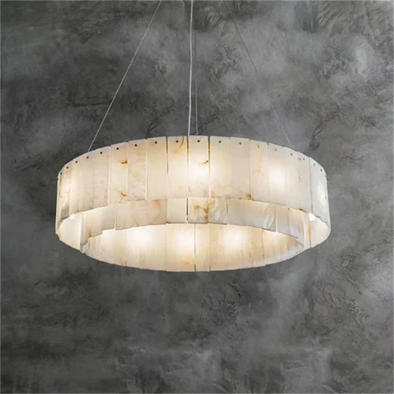 Mancy Alabaster 2-Tier Round Chandelier - Image 4
